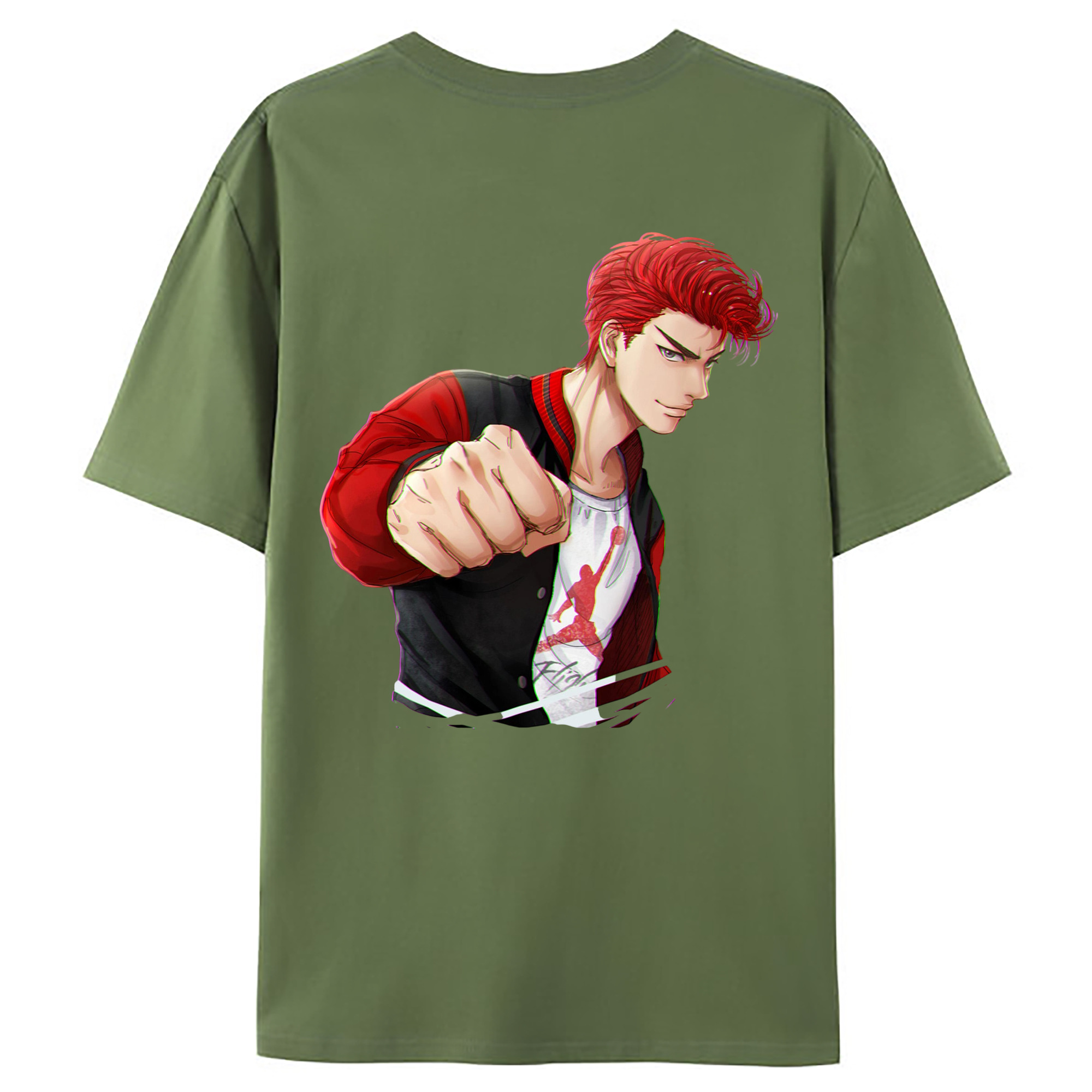 （画像用） SLAM DUNK／スラムダンク 綿100％ メンズ半袖Tシャツ（バックプリント） 通気性